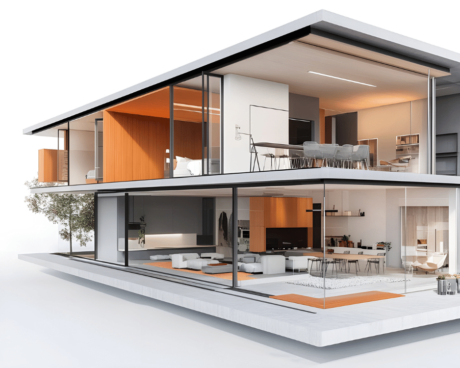 Custom home construction team working on a modern house build in Ottawa